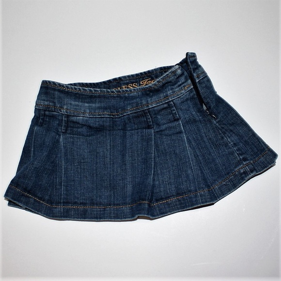 blue jean pleated skirt